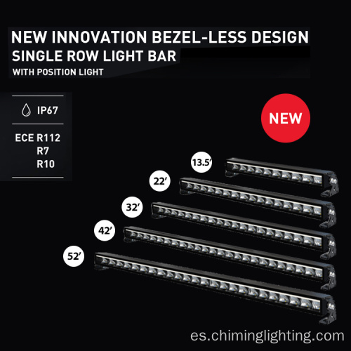 Posición ámbar de la barra de luces de una fila de diseño sin bordes